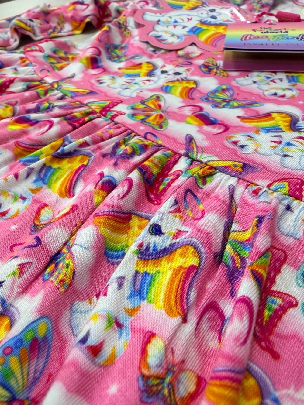 Posh Peanut x Lisa Frank Angel Kitty Ruffled Twirl Dress Long Sleeve NWT - Picture 4 of 5